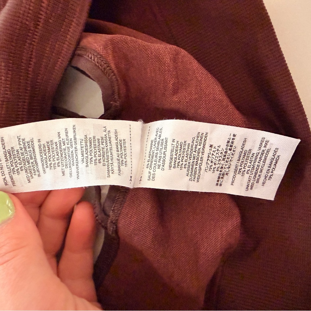 Gymshark Marl Strappy Longline Sports Bra Burgundy Brown Size M - Picture 5 of 5